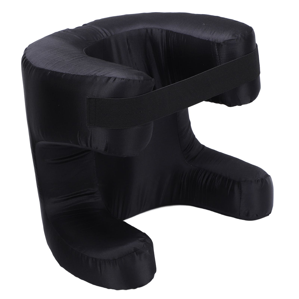 Face Pillow Silk Fabric Memory Foam Soft Cushioning Ergonomic Beauty Pillow for Back Sleep Black