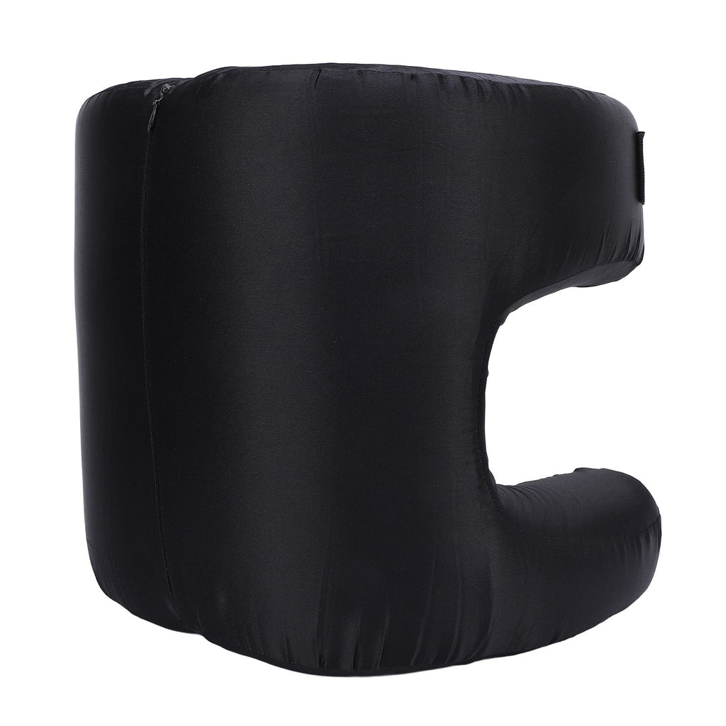 Face Pillow Silk Fabric Memory Foam Soft Cushioning Ergonomic Beauty Pillow for Back Sleep Black