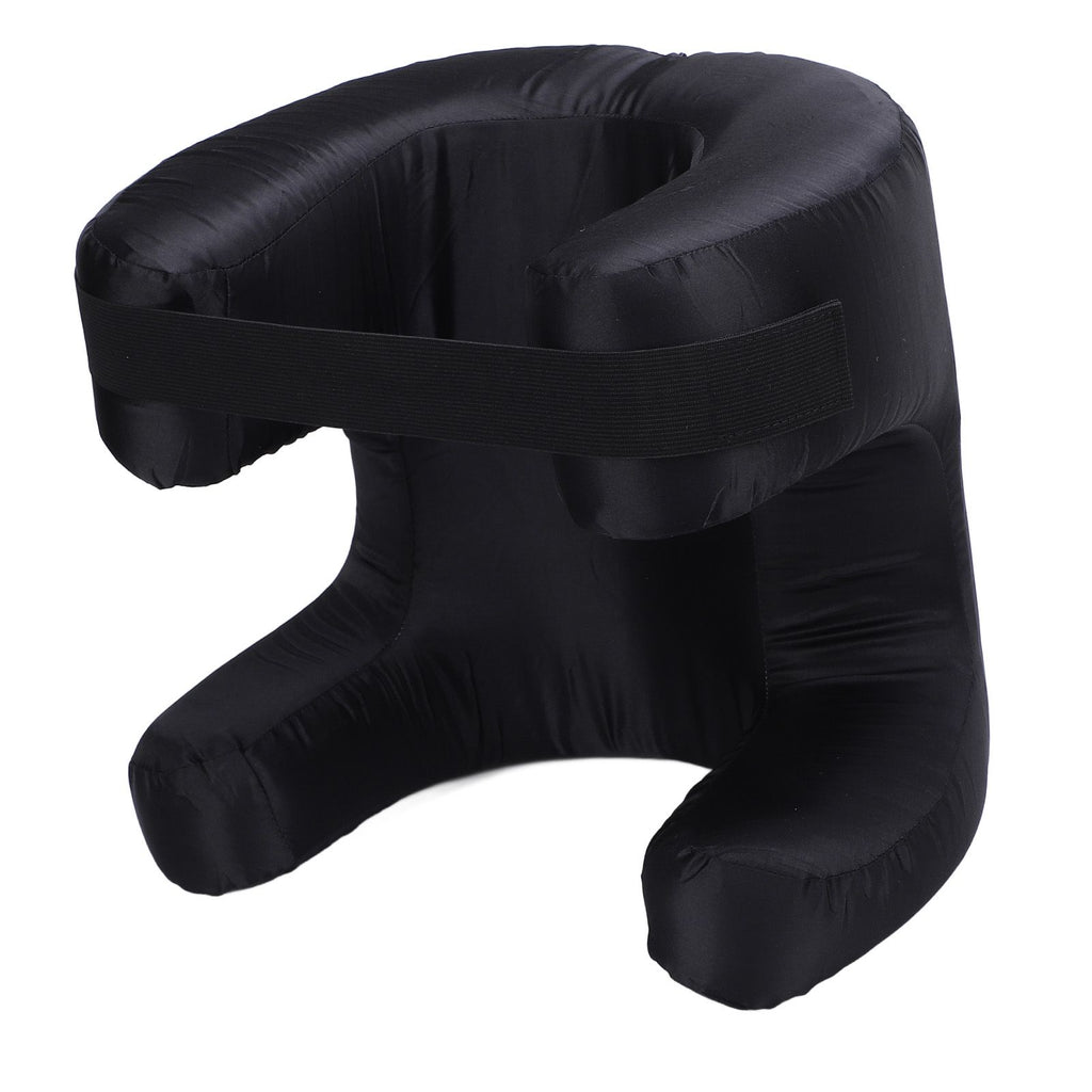 Face Pillow Silk Fabric Memory Foam Soft Cushioning Ergonomic Beauty Pillow for Back Sleep Black