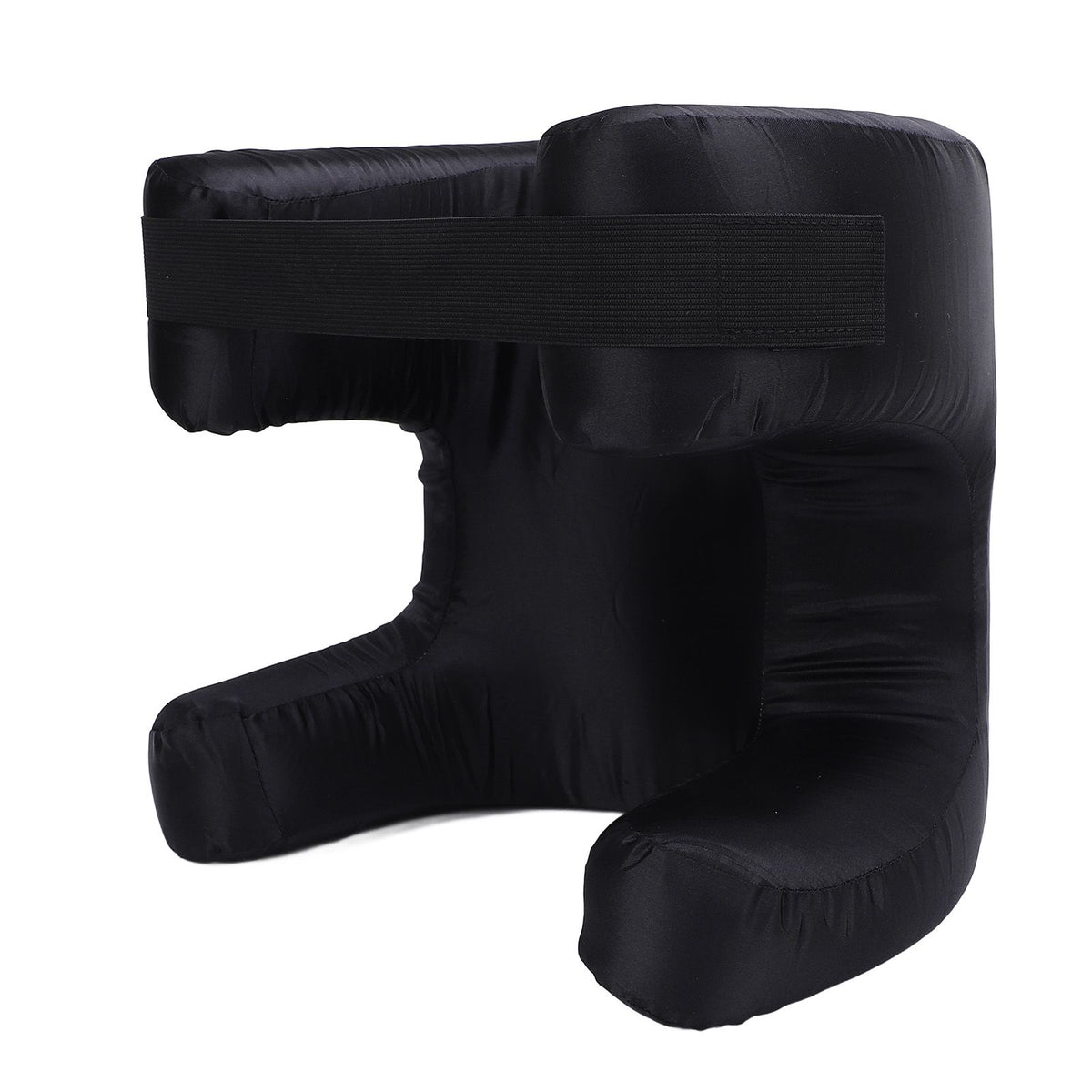 Face Pillow Silk Fabric Memory Foam Soft Cushioning Ergonomic Beauty Pillow for Back Sleep Black
