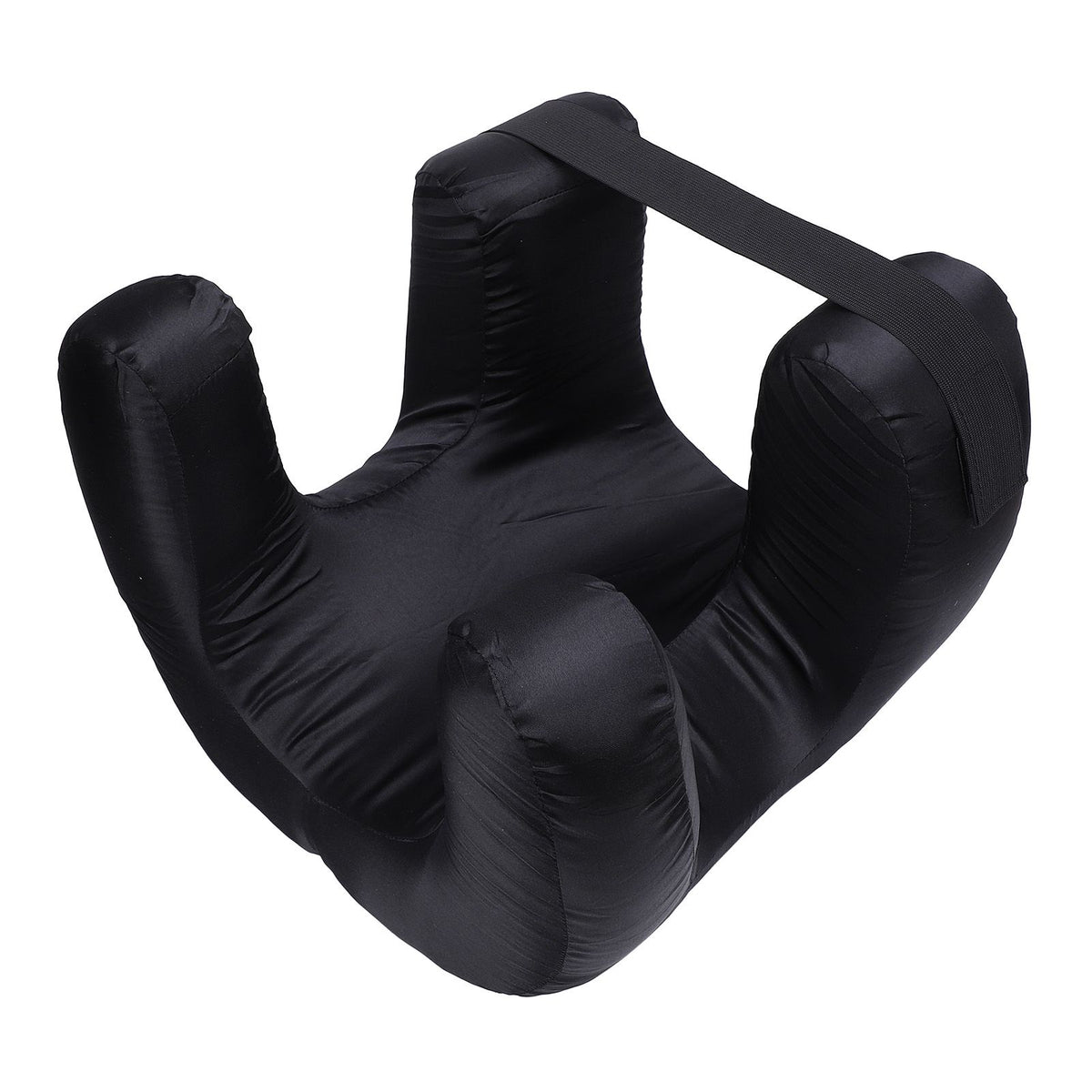 Face Pillow Silk Fabric Memory Foam Soft Cushioning Ergonomic Beauty Pillow for Back Sleep Black