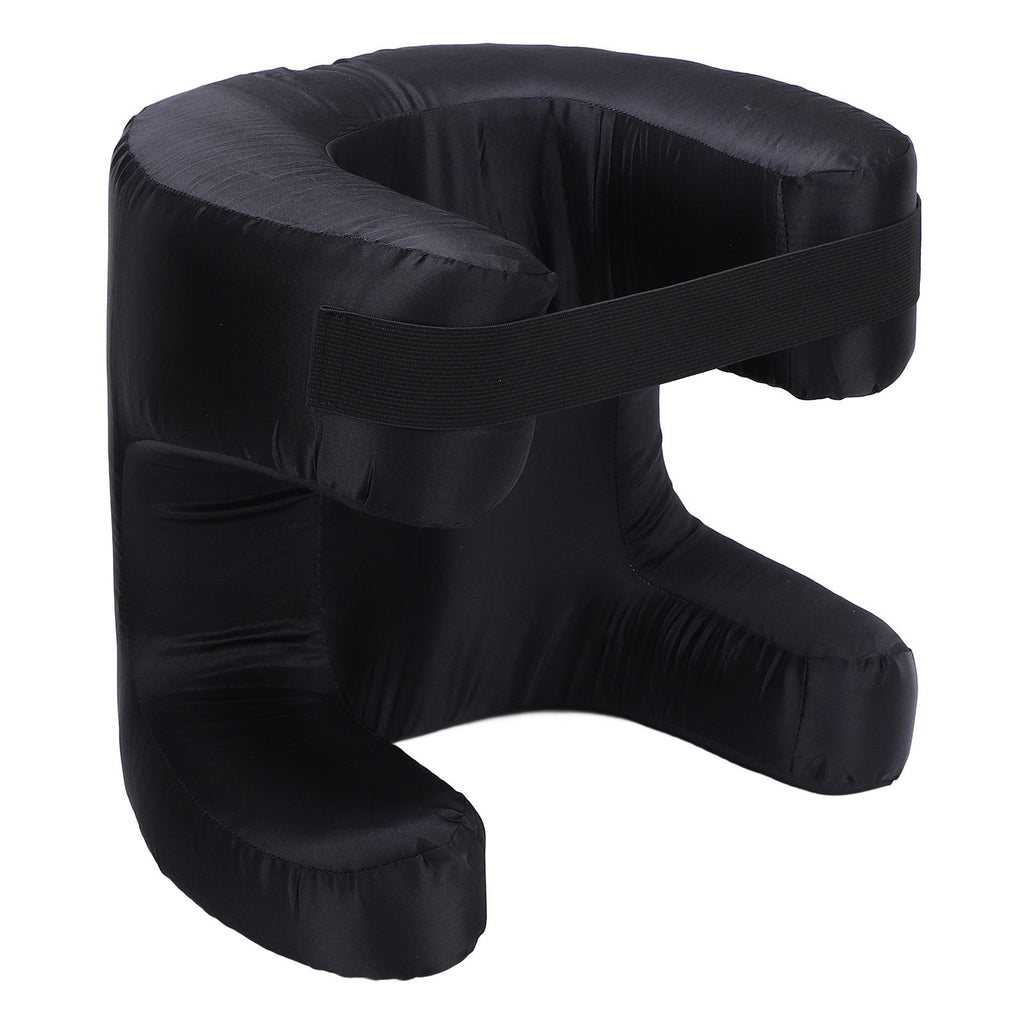 Face Pillow Silk Fabric Memory Foam Soft Cushioning Ergonomic Beauty Pillow for Back Sleep Black