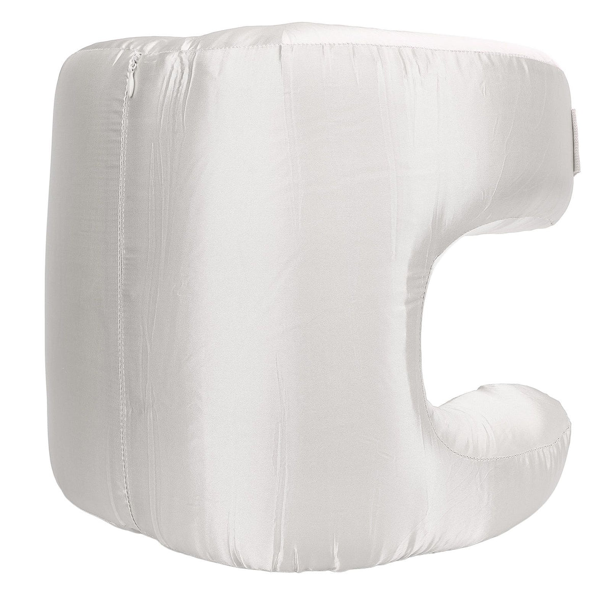 Face Pillow Silk Fabric Memory Foam Soft Cushioning Ergonomic Beauty Pillow for Back Sleep White