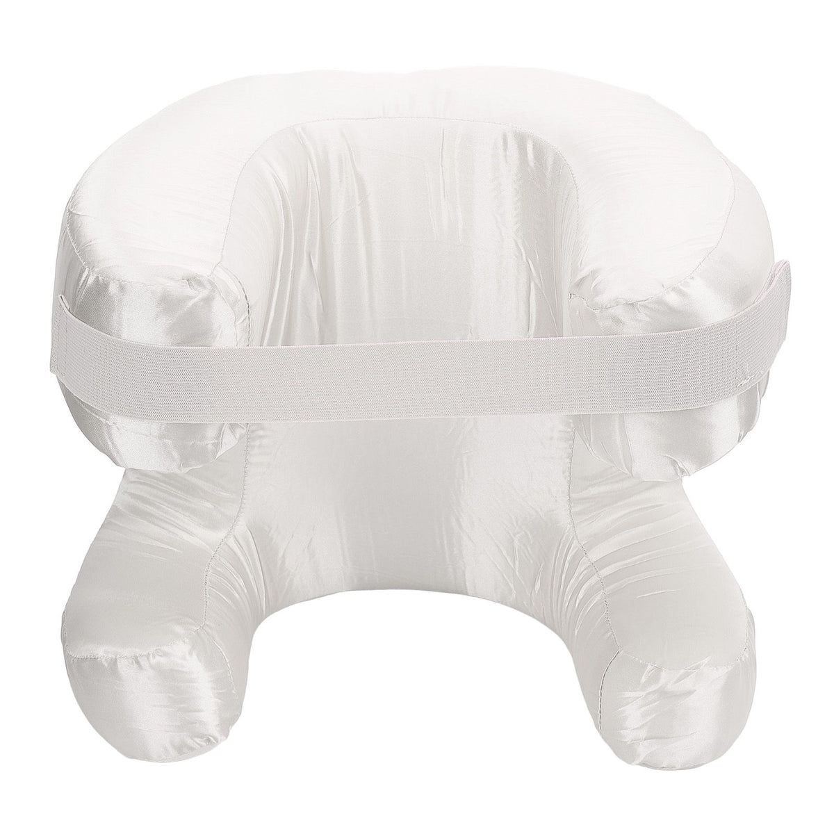 Face Pillow Silk Fabric Memory Foam Soft Cushioning Ergonomic Beauty Pillow for Back Sleep White