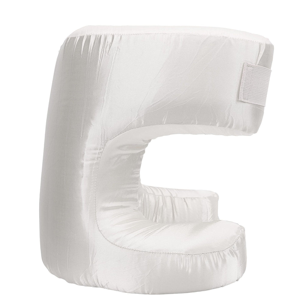 Face Pillow Silk Fabric Memory Foam Soft Cushioning Ergonomic Beauty Pillow for Back Sleep White