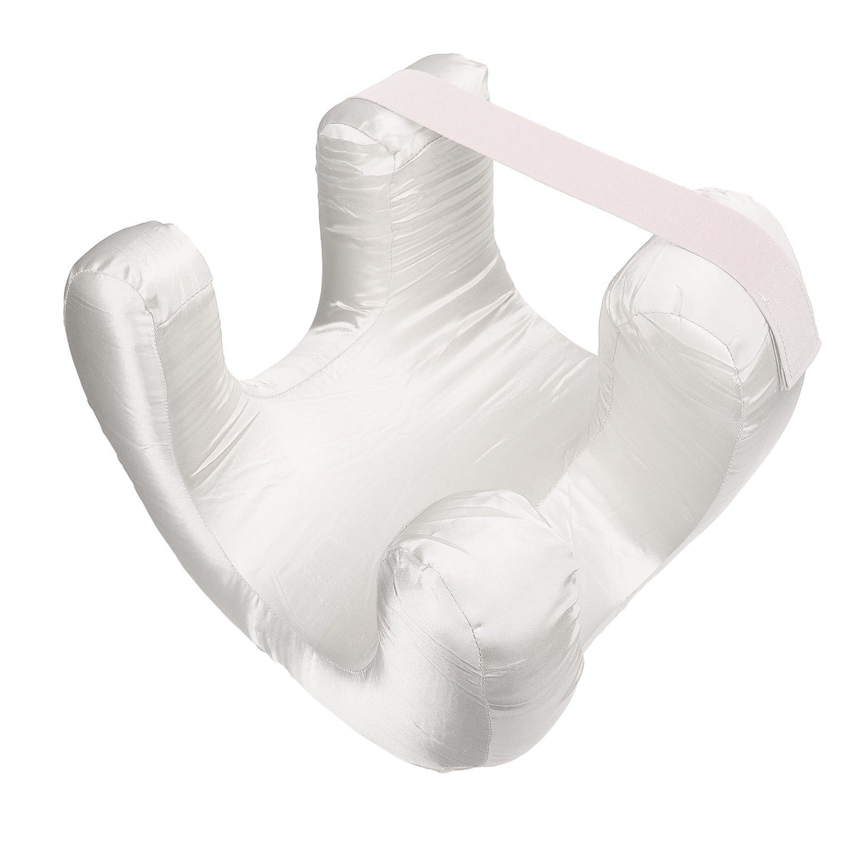 Face Pillow Silk Fabric Memory Foam Soft Cushioning Ergonomic Beauty Pillow for Back Sleep White