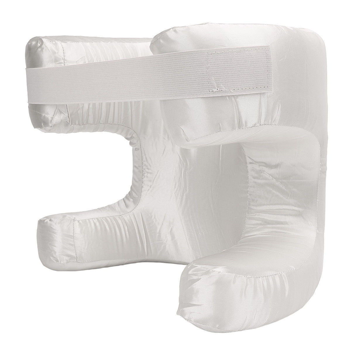 Face Pillow Silk Fabric Memory Foam Soft Cushioning Ergonomic Beauty Pillow for Back Sleep White