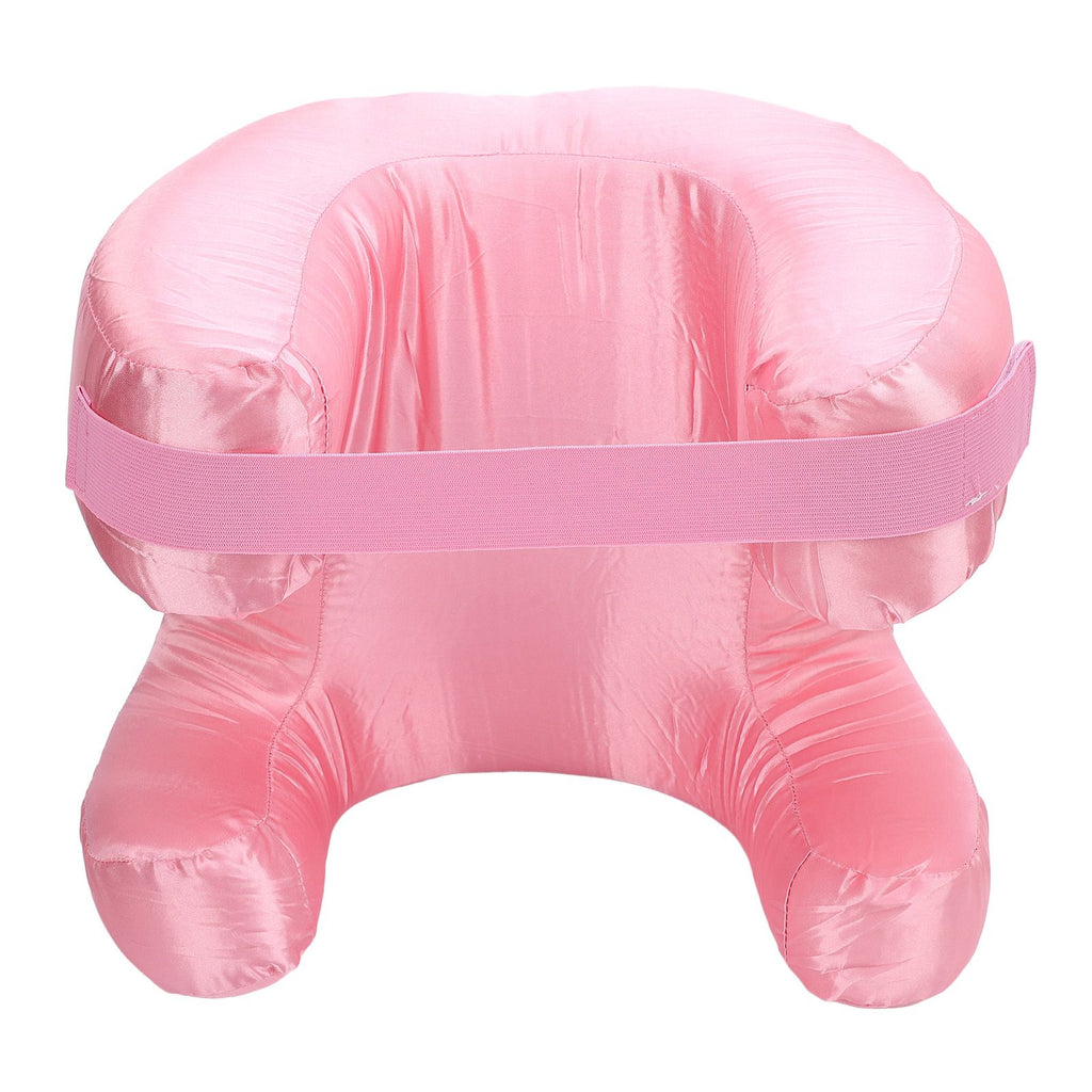 Face Pillow Silk Fabric Memory Foam Soft Cushioning Ergonomic Beauty Pillow for Back Sleep Roseate