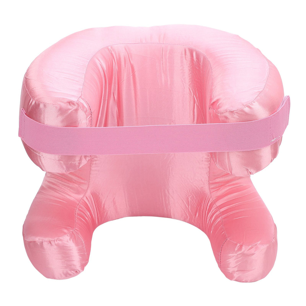 Face Pillow Silk Fabric Memory Foam Soft Cushioning Ergonomic Beauty Pillow for Back Sleep Roseate