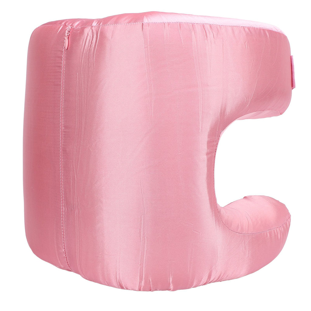 Face Pillow Silk Fabric Memory Foam Soft Cushioning Ergonomic Beauty Pillow for Back Sleep Roseate