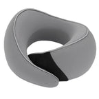 Heating Travel Pillow for Airplanes Memory Foam Slow Rebound Portable USB Neck Wrap Pillow with Storage Bag for Sleeping Car Dark Gray 26x24x14cm/10.2x9.4x5.5in