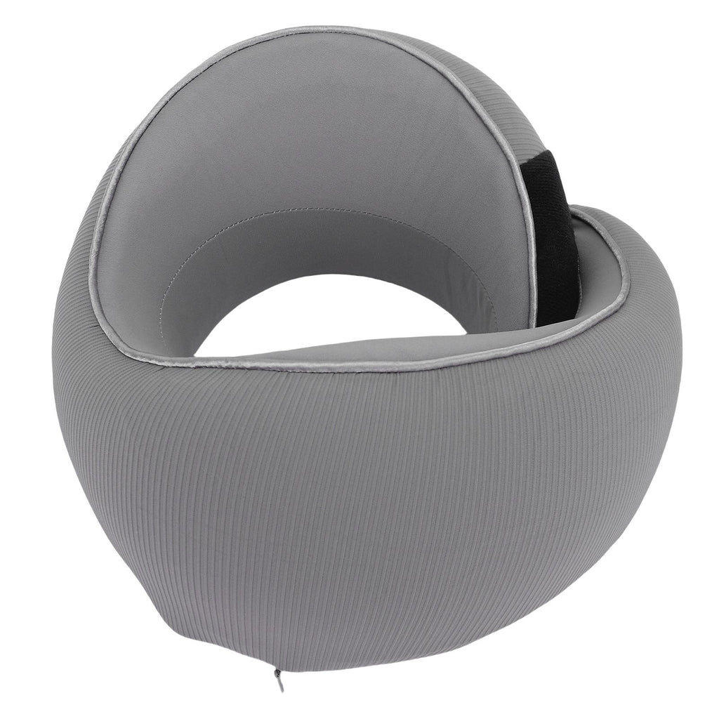 Heating Travel Pillow for Airplanes Memory Foam Slow Rebound Portable USB Neck Wrap Pillow with Storage Bag for Sleeping Car Dark Gray 26x24x14cm/10.2x9.4x5.5in