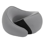 Heating Travel Pillow for Airplanes Memory Foam Slow Rebound Portable USB Neck Wrap Pillow with Storage Bag for Sleeping Car Dark Gray 26x24x14cm/10.2x9.4x5.5in