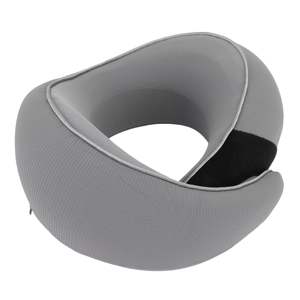 Heating Travel Pillow for Airplanes Memory Foam Slow Rebound Portable USB Neck Wrap Pillow with Storage Bag for Sleeping Car Dark Gray 26x24x14cm/10.2x9.4x5.5in