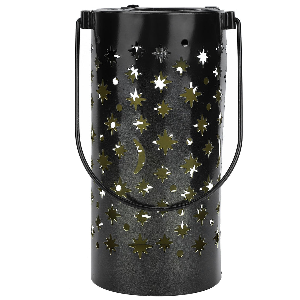 Outdoor Garden Patio Iron Hollow LED Solar Lamp Waterproof Landscape Light (Star Moon Light)
