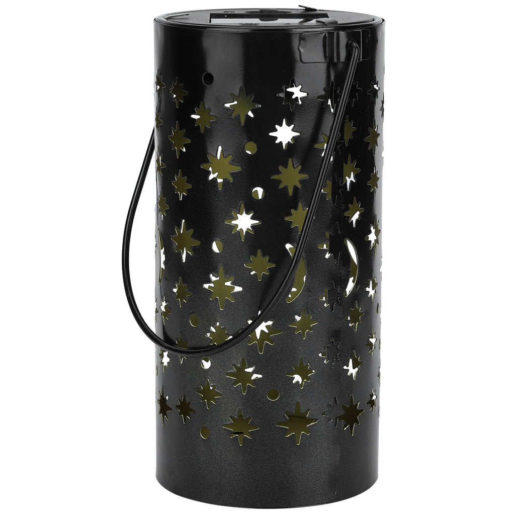 Outdoor Garden Patio Iron Hollow LED Solar Lamp Waterproof Landscape Light (Star Moon Light)