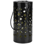 Outdoor Garden Patio Iron Hollow LED Solar Lamp Waterproof Landscape Light (Star Moon Light)