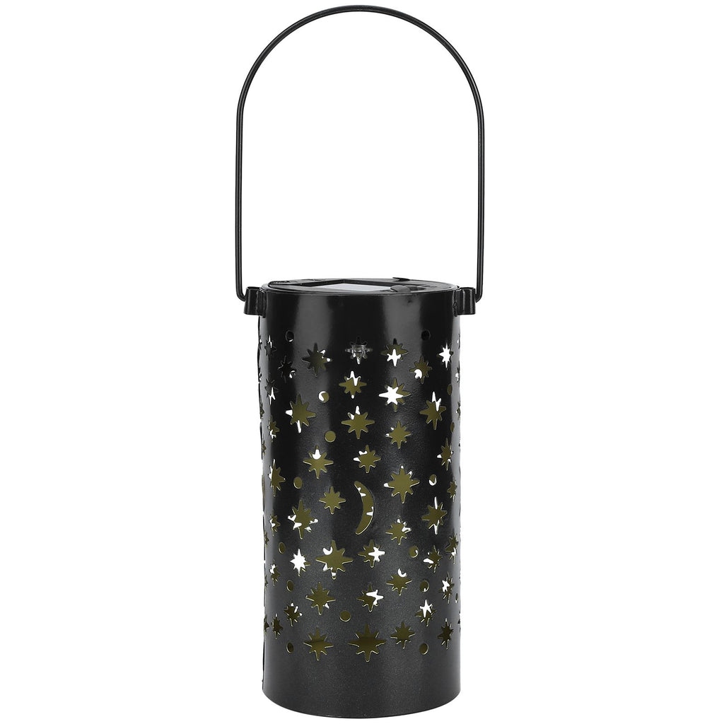 Outdoor Garden Patio Iron Hollow LED Solar Lamp Waterproof Landscape Light (Star Moon Light)
