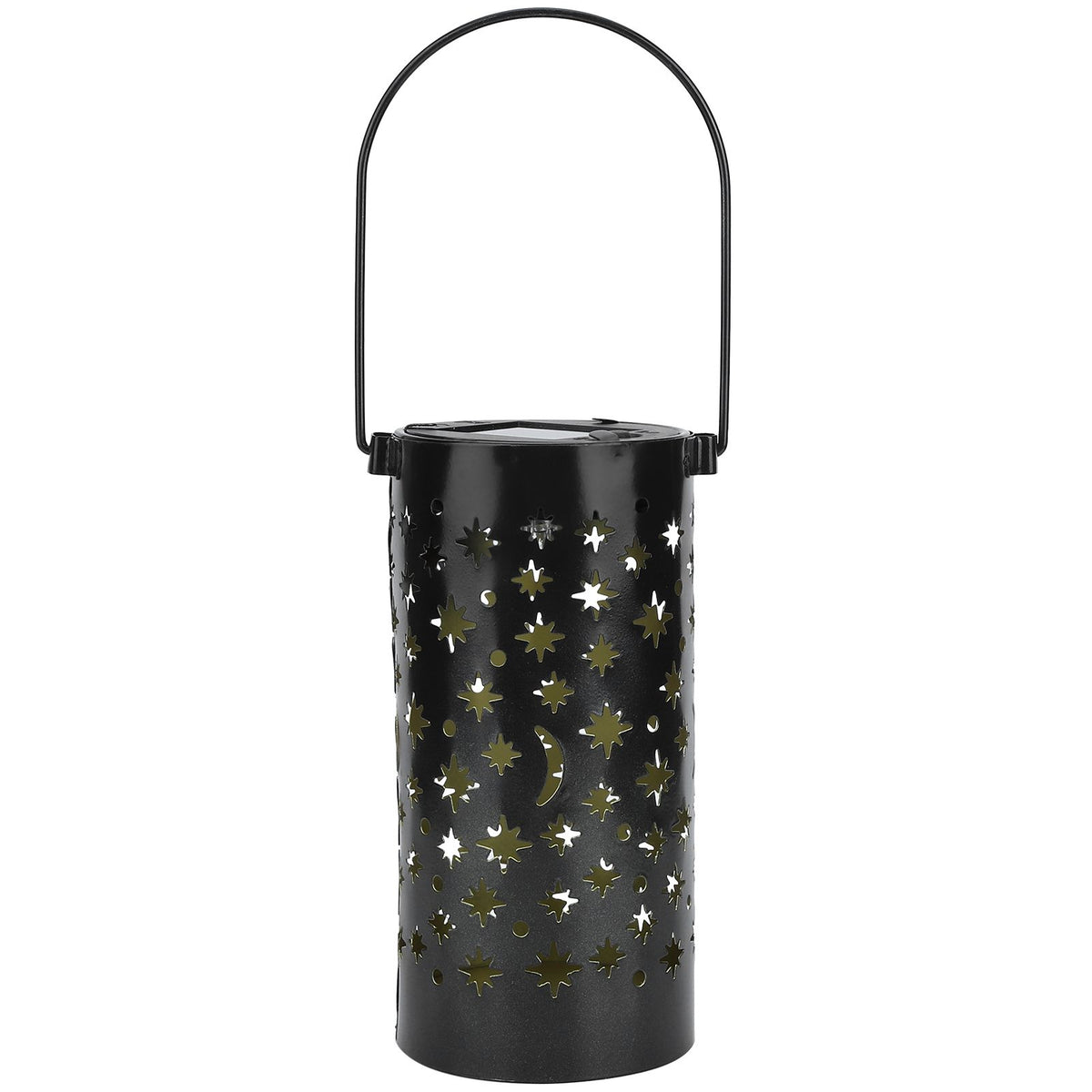 Outdoor Garden Patio Iron Hollow LED Solar Lamp Waterproof Landscape Light (Star Moon Light)