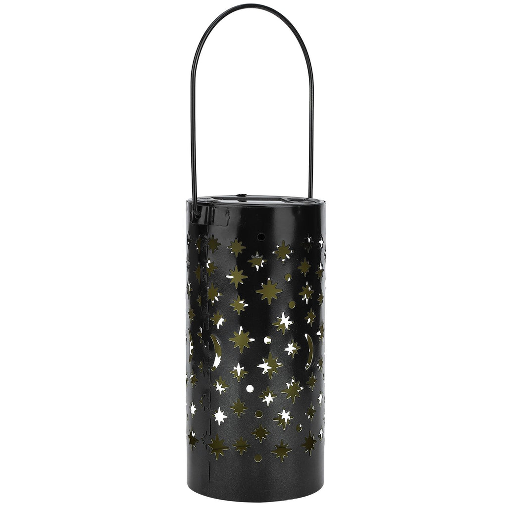 Outdoor Garden Patio Iron Hollow LED Solar Lamp Waterproof Landscape Light (Star Moon Light)