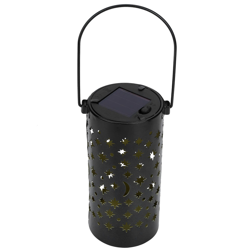 Outdoor Garden Patio Iron Hollow LED Solar Lamp Waterproof Landscape Light (Star Moon Light)
