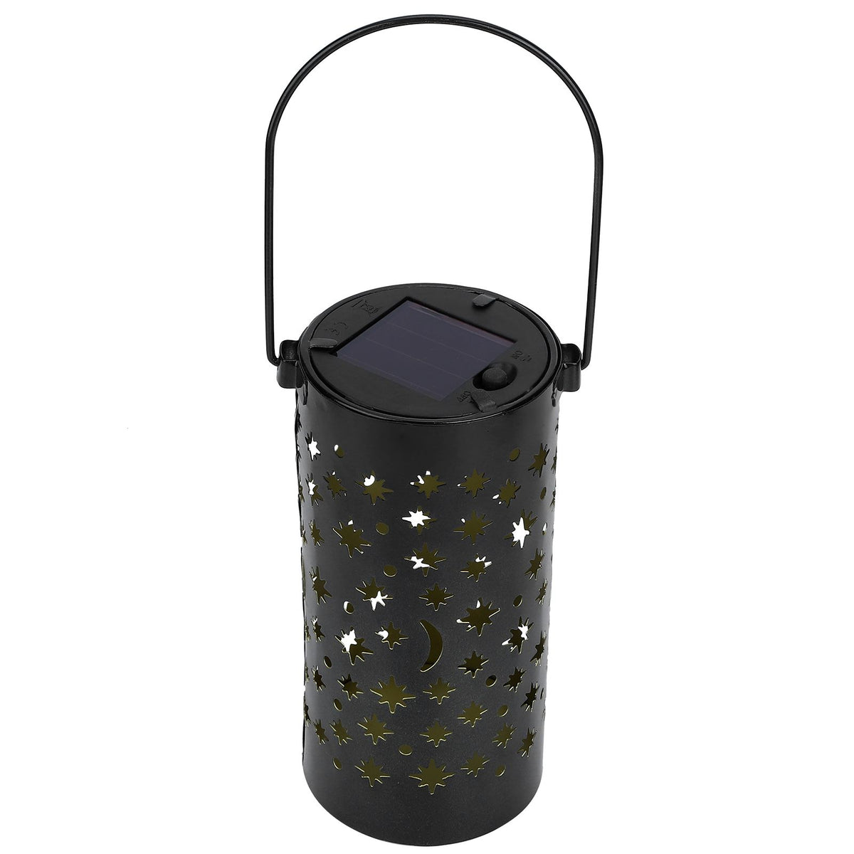 Outdoor Garden Patio Iron Hollow LED Solar Lamp Waterproof Landscape Light (Star Moon Light)