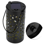 Outdoor Garden Patio Iron Hollow LED Solar Lamp Waterproof Landscape Light (Star Moon Light)