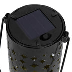 Outdoor Garden Patio Iron Hollow LED Solar Lamp Waterproof Landscape Light (Star Moon Light)