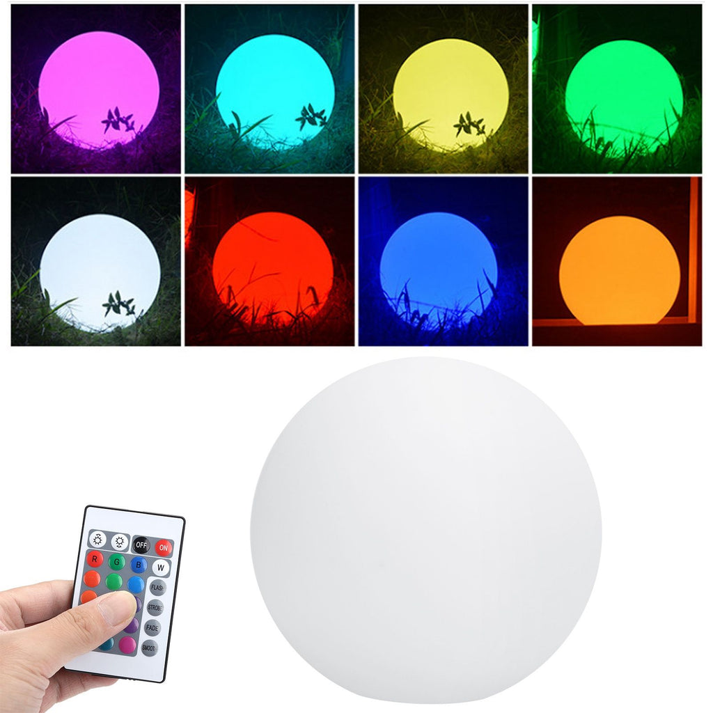 LED 16 Colors Remote Control Night Light USB Charging Waterproof Spherical Lamp (20cm)