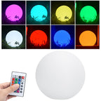 LED 16 Colors Remote Control Night Light USB Charging Waterproof Spherical Lamp (20cm)