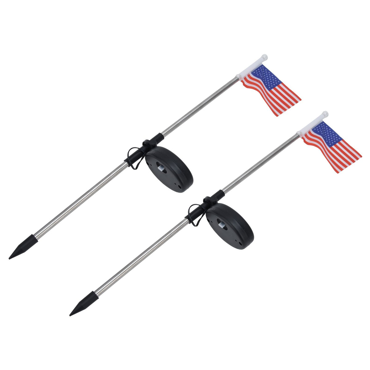 2PCS Solar Powered Garden Light US Flag Lawn Stake Lamp for Outdoor Landscape Lighting Decoration White Light