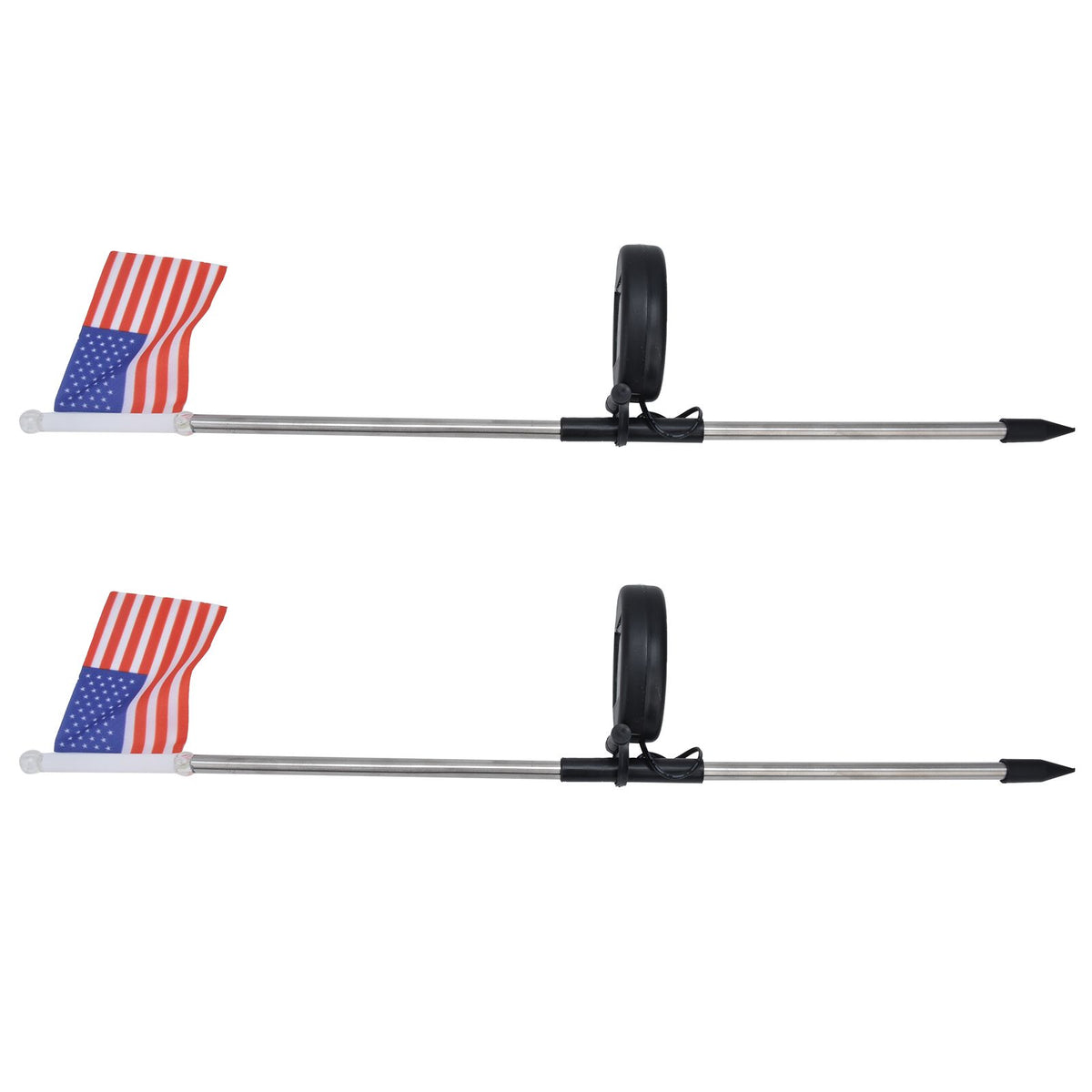 2PCS Solar Powered Garden Light US Flag Lawn Stake Lamp for Outdoor Landscape Lighting Decoration White Light