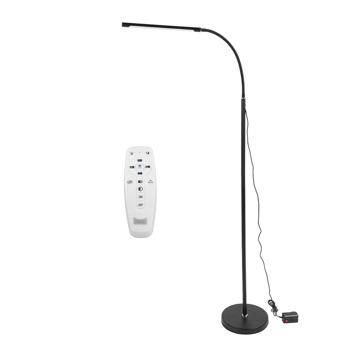 LED Floor Lamp Iron Adjustable Modern Standing Corner Lamp with Remote Control for Bedroom Living Room Office
