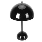 Cordless Table Lamp Iron Touch Dimmable USB Rechargeable Modern LED Bedside Reading Lamp with Mushroom Dome for Bedroom Living Room Office Black