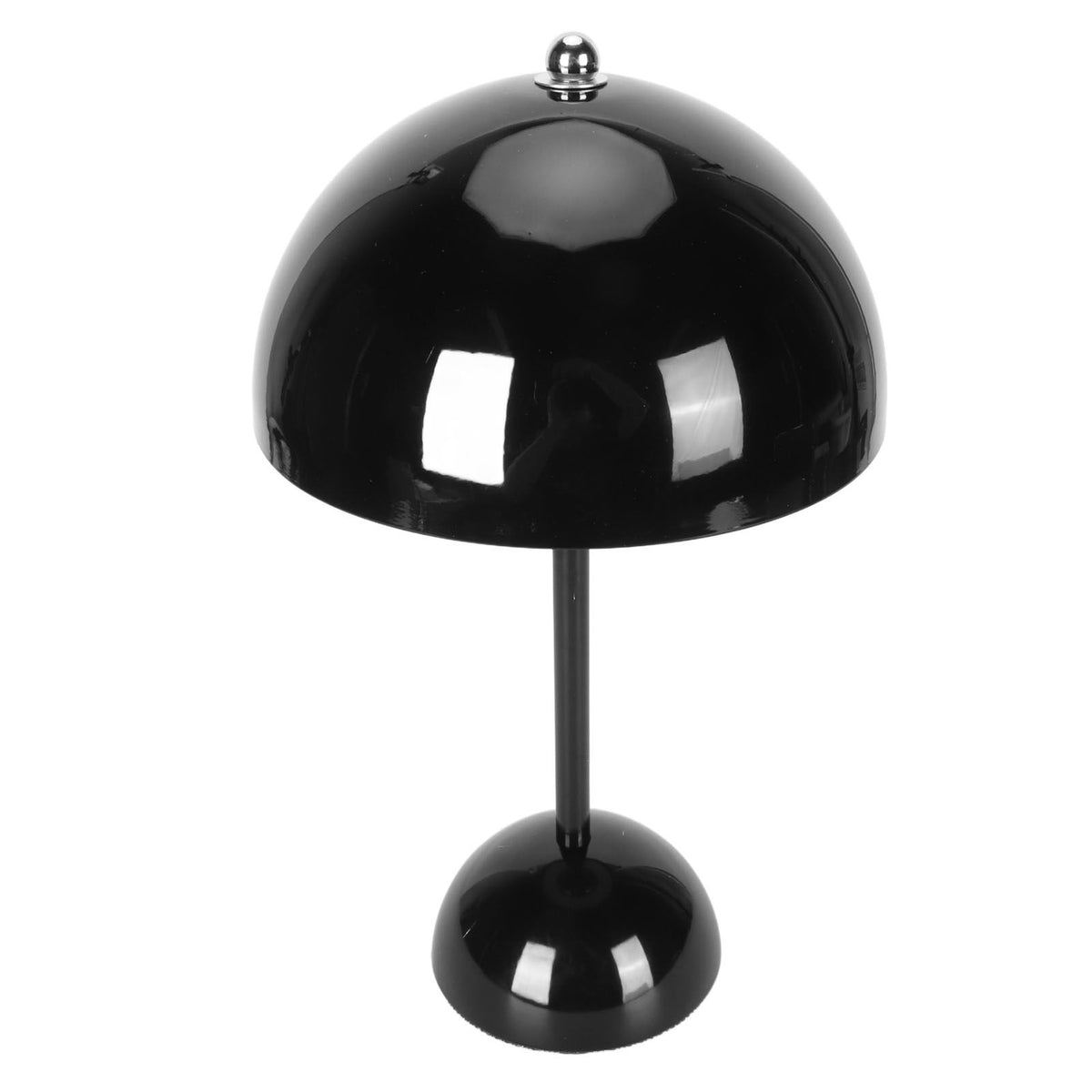 Cordless Table Lamp Iron Touch Dimmable USB Rechargeable Modern LED Bedside Reading Lamp with Mushroom Dome for Bedroom Living Room Office Black