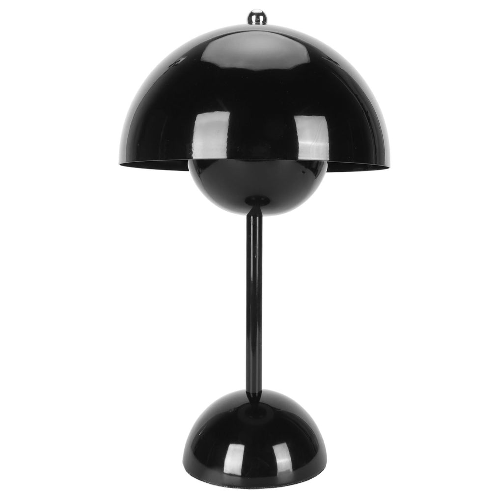 Cordless Table Lamp Iron Touch Dimmable USB Rechargeable Modern LED Bedside Reading Lamp with Mushroom Dome for Bedroom Living Room Office Black