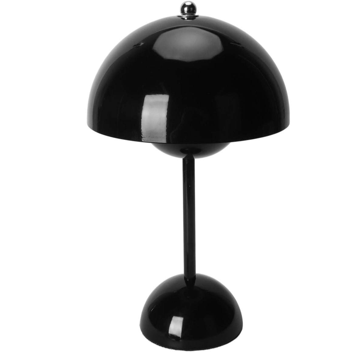 Cordless Table Lamp Iron Touch Dimmable USB Rechargeable Modern LED Bedside Reading Lamp with Mushroom Dome for Bedroom Living Room Office Black