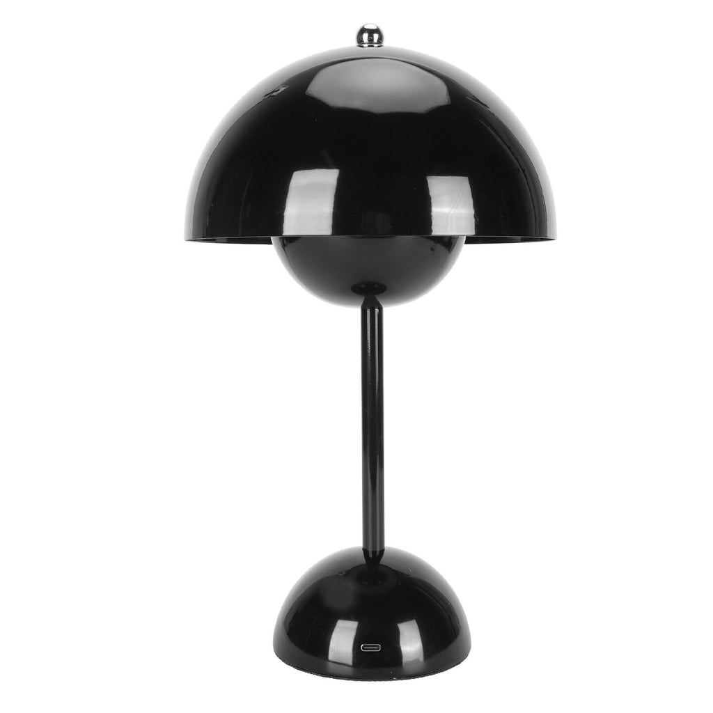 Cordless Table Lamp Iron Touch Dimmable USB Rechargeable Modern LED Bedside Reading Lamp with Mushroom Dome for Bedroom Living Room Office Black