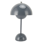 Cordless Table Lamp Iron Touch Dimmable USB Rechargeable Modern LED Bedside Reading Lamp with Mushroom Dome for Bedroom Living Room Office Grey