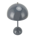 Cordless Table Lamp Iron Touch Dimmable USB Rechargeable Modern LED Bedside Reading Lamp with Mushroom Dome for Bedroom Living Room Office Grey