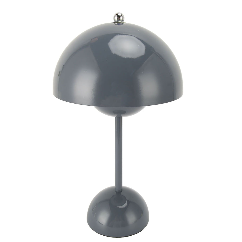 Cordless Table Lamp Iron Touch Dimmable USB Rechargeable Modern LED Bedside Reading Lamp with Mushroom Dome for Bedroom Living Room Office Grey