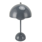 Cordless Table Lamp Iron Touch Dimmable USB Rechargeable Modern LED Bedside Reading Lamp with Mushroom Dome for Bedroom Living Room Office Grey