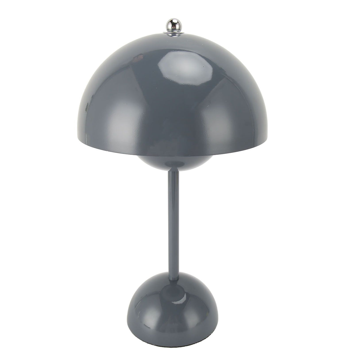 Cordless Table Lamp Iron Touch Dimmable USB Rechargeable Modern LED Bedside Reading Lamp with Mushroom Dome for Bedroom Living Room Office Grey