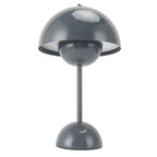 Cordless Table Lamp Iron Touch Dimmable USB Rechargeable Modern LED Bedside Reading Lamp with Mushroom Dome for Bedroom Living Room Office Grey