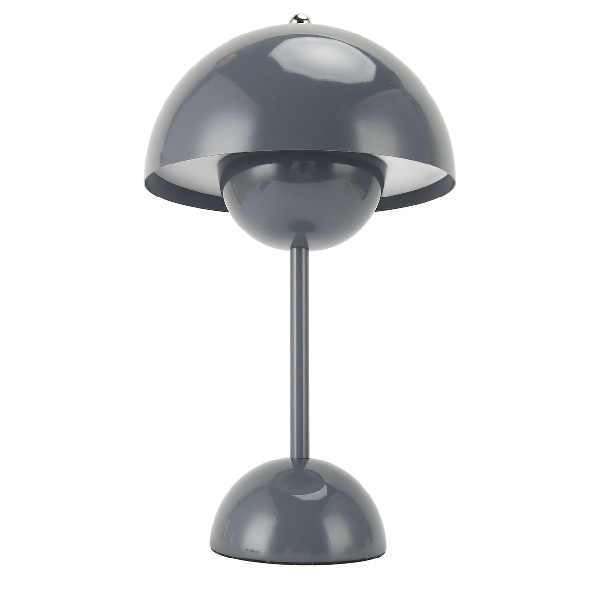 Cordless Table Lamp Iron Touch Dimmable USB Rechargeable Modern LED Bedside Reading Lamp with Mushroom Dome for Bedroom Living Room Office Grey