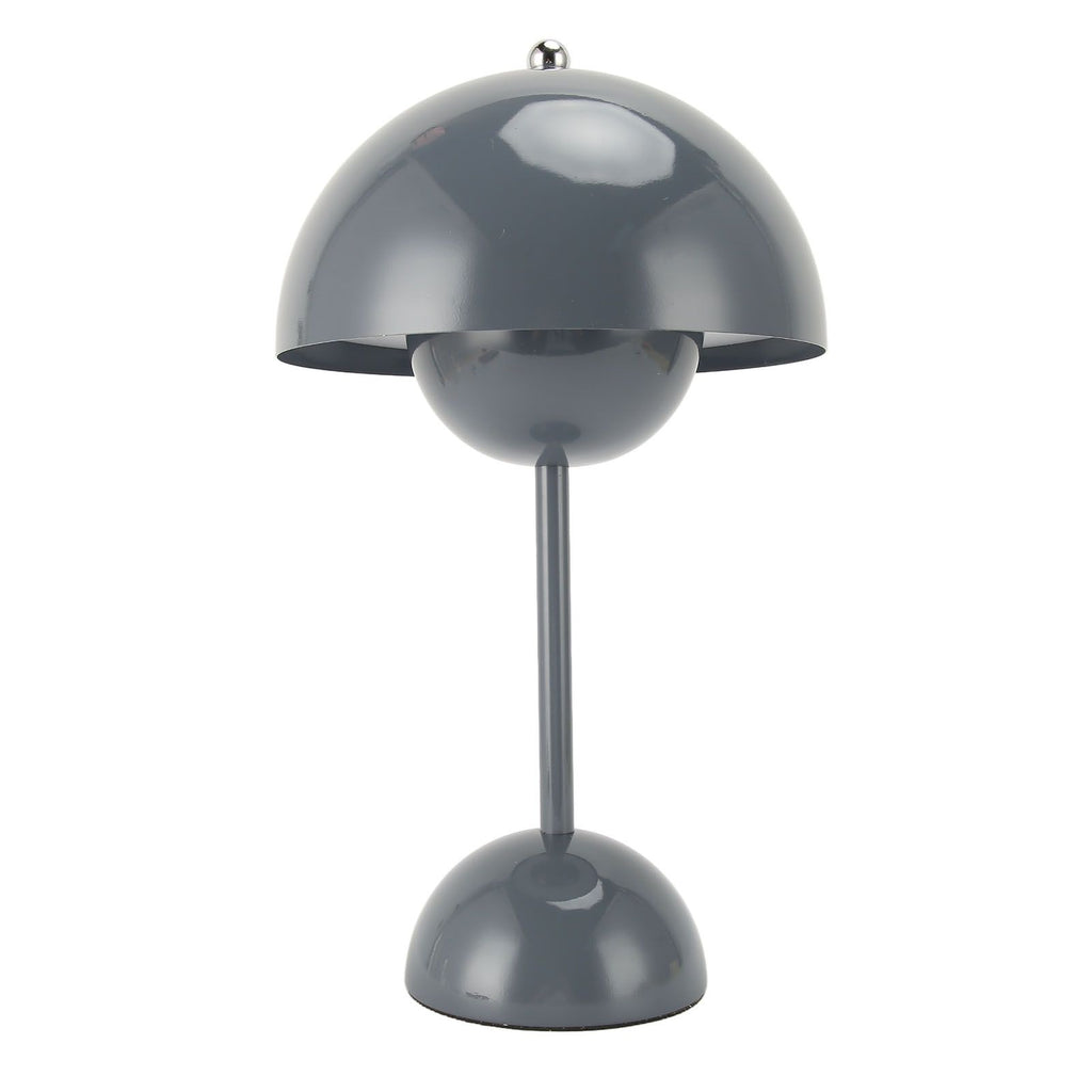 Cordless Table Lamp Iron Touch Dimmable USB Rechargeable Modern LED Bedside Reading Lamp with Mushroom Dome for Bedroom Living Room Office Grey