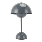 Cordless Table Lamp Iron Touch Dimmable USB Rechargeable Modern LED Bedside Reading Lamp with Mushroom Dome for Bedroom Living Room Office Grey