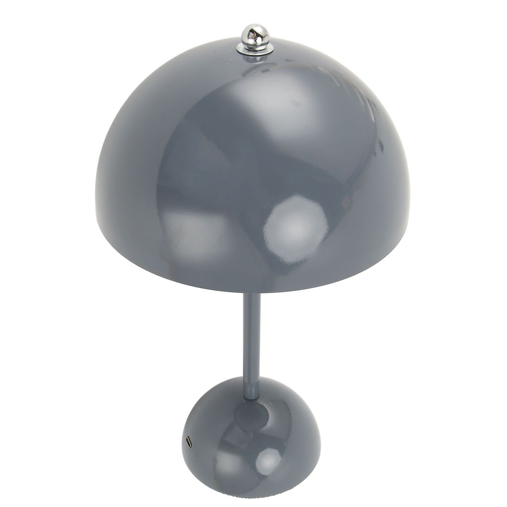 Cordless Table Lamp Iron Touch Dimmable USB Rechargeable Modern LED Bedside Reading Lamp with Mushroom Dome for Bedroom Living Room Office Grey