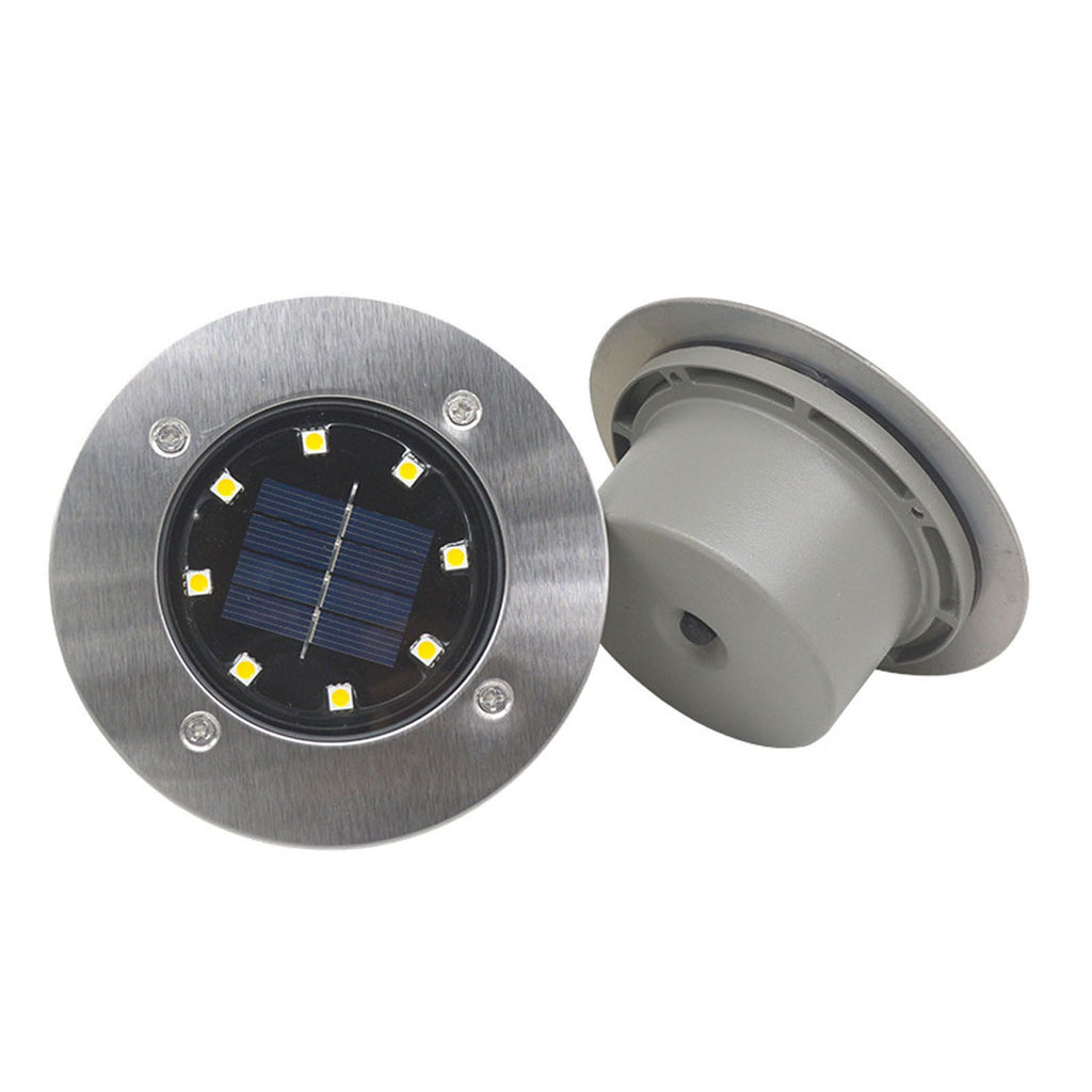 LED Solar Ground Light IP65 Waterproof Dark Sensing Auto On Off Decorative Floor Light for Yard Landscape White Light