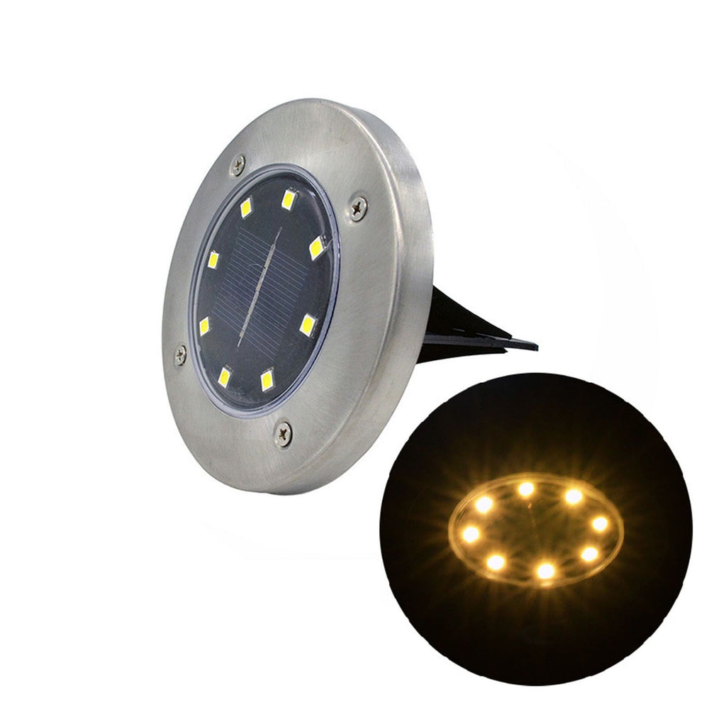 LED Solar Ground Light IP65 Waterproof Dark Sensing Auto On Off Decorative Floor Light for Yard Landscape Warm Light